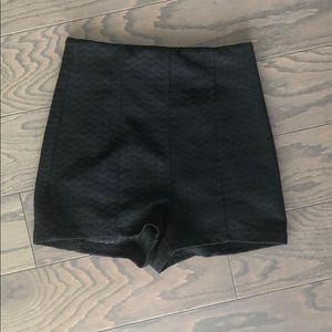 High waisted black shorts